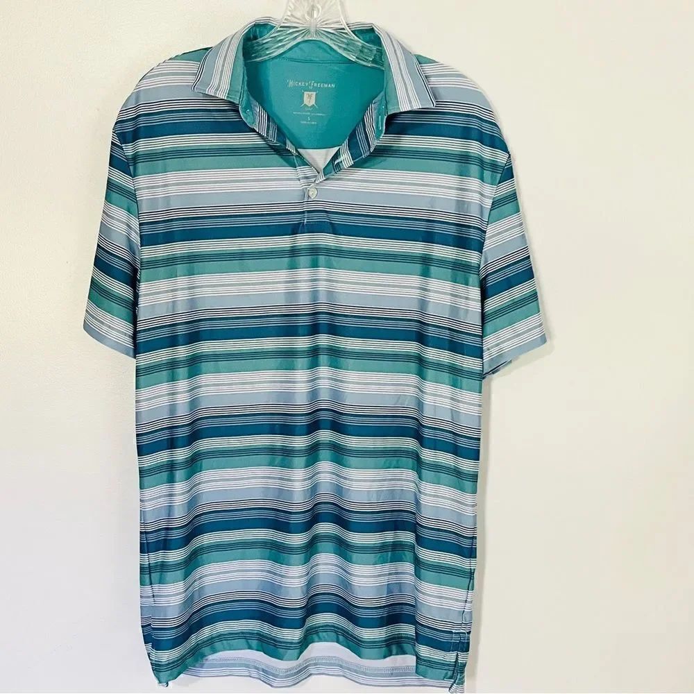 Hickey Freeman Men’s Striped Golf Polo Multicolor S